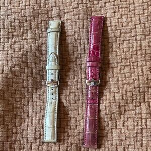 Michele Pink and Cream Watch Straps